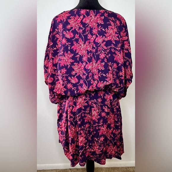 Land’s End NWT tropical floral cinch waist swim beach cover up size large - Picture 5 of 10